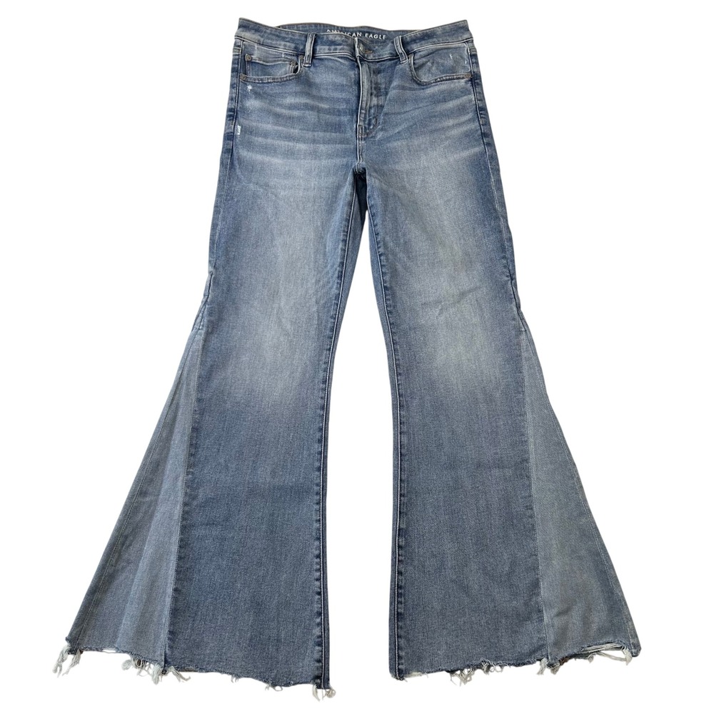 American Eagle Festival Flare Jeans Womens 14 Blue High Rise Next Level Stretch